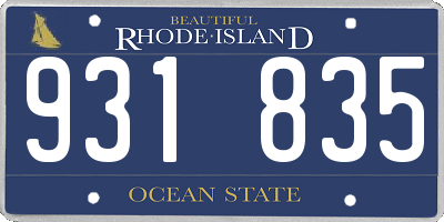 RI license plate 931835