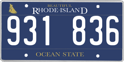 RI license plate 931836