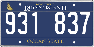 RI license plate 931837