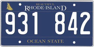 RI license plate 931842