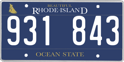 RI license plate 931843