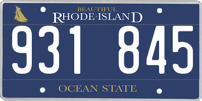 RI license plate 931845