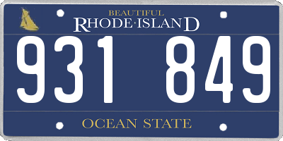 RI license plate 931849