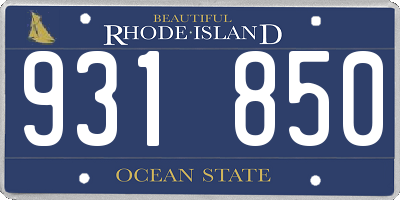 RI license plate 931850