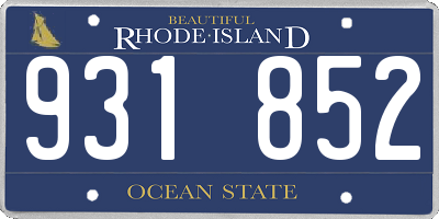 RI license plate 931852