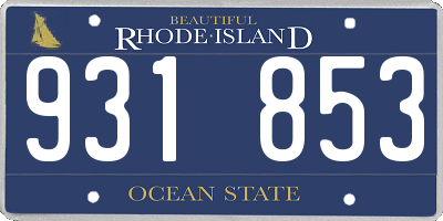 RI license plate 931853