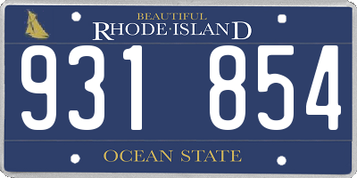 RI license plate 931854