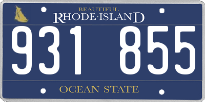 RI license plate 931855