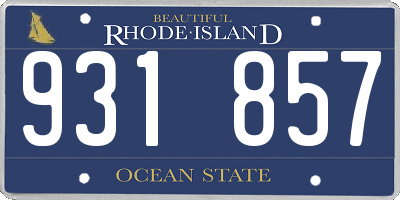 RI license plate 931857