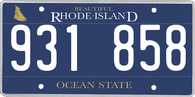 RI license plate 931858
