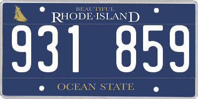 RI license plate 931859