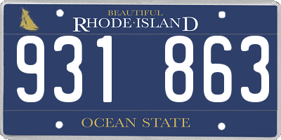RI license plate 931863