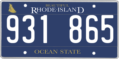 RI license plate 931865