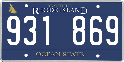RI license plate 931869