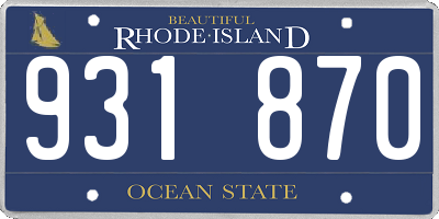 RI license plate 931870