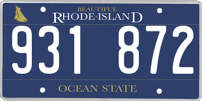 RI license plate 931872