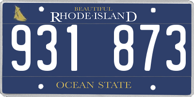 RI license plate 931873