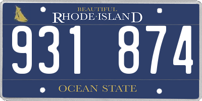 RI license plate 931874