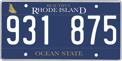 RI license plate 931875