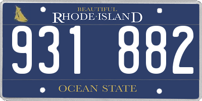 RI license plate 931882