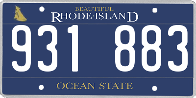 RI license plate 931883