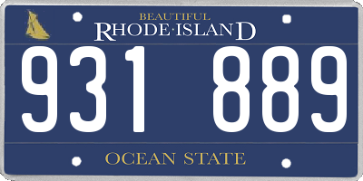 RI license plate 931889
