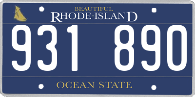 RI license plate 931890