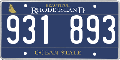 RI license plate 931893