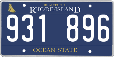 RI license plate 931896
