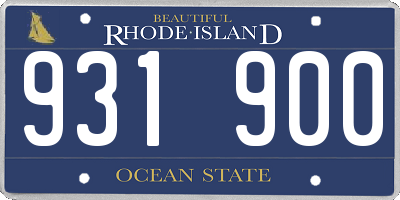 RI license plate 931900