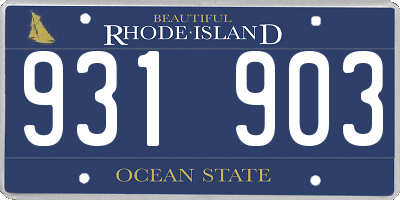 RI license plate 931903