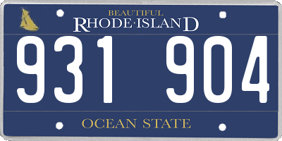RI license plate 931904