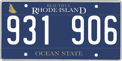 RI license plate 931906
