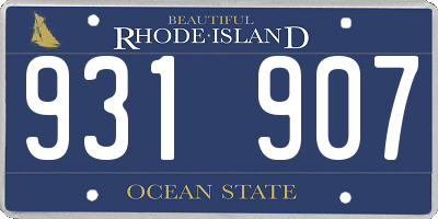 RI license plate 931907