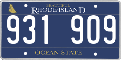 RI license plate 931909