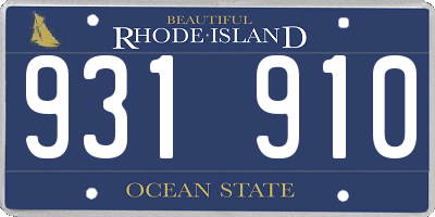 RI license plate 931910