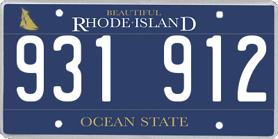 RI license plate 931912