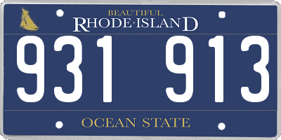 RI license plate 931913
