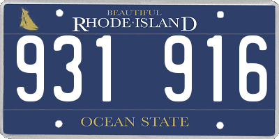RI license plate 931916