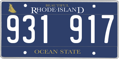 RI license plate 931917