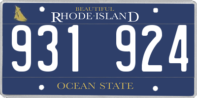 RI license plate 931924