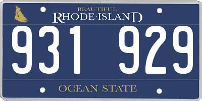RI license plate 931929