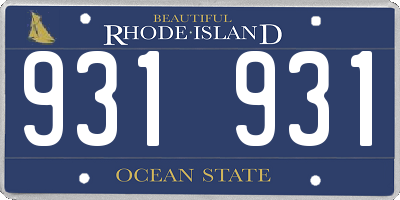 RI license plate 931931