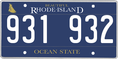 RI license plate 931932