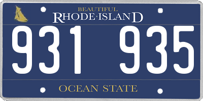 RI license plate 931935