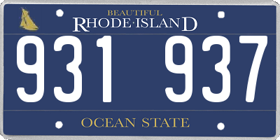RI license plate 931937