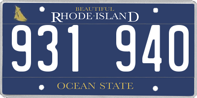 RI license plate 931940