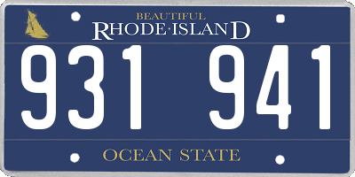 RI license plate 931941