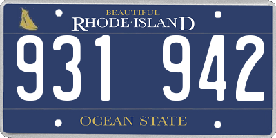 RI license plate 931942