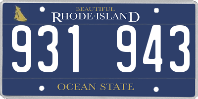 RI license plate 931943